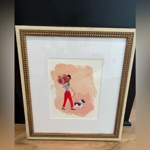 Anthropologie Woman with Dog art